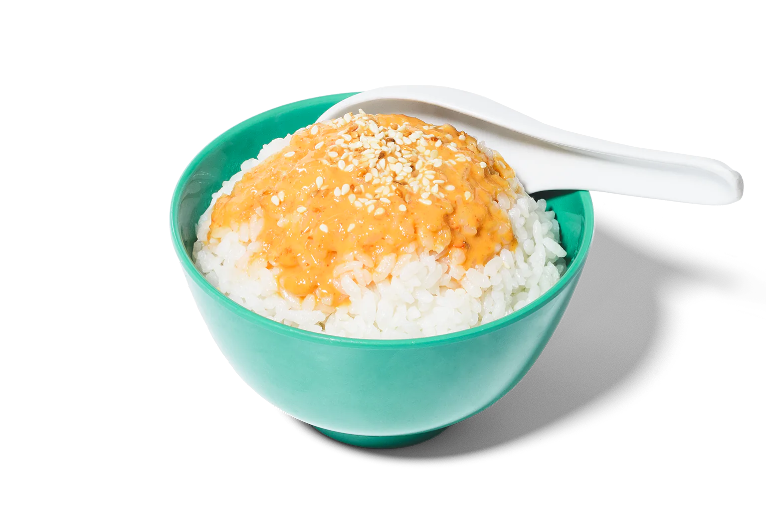 Bowl of rice with peanut sauce