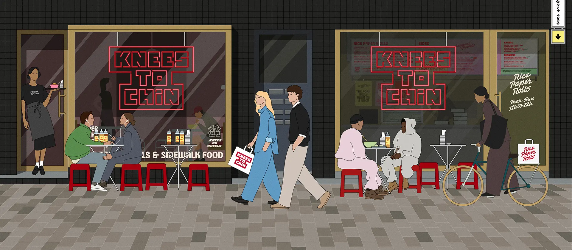 Knees to chin - Ste Catherine store Illustration